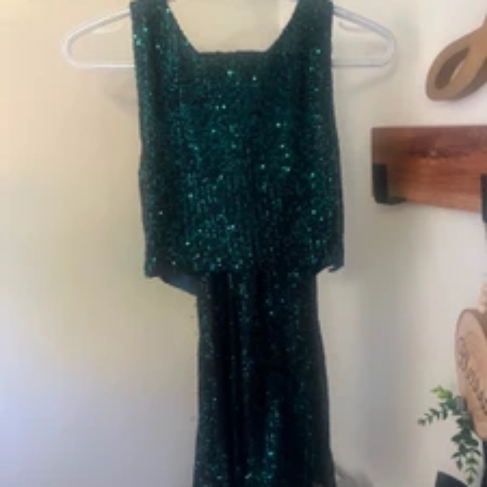 Green sequin dance costume